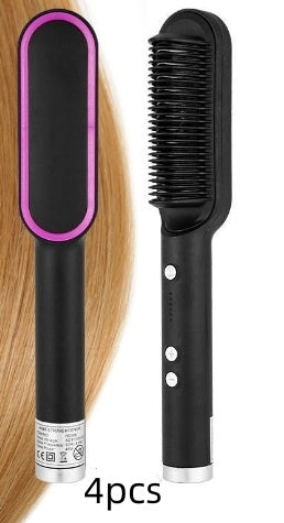 2 In 1 Hair Straightener Hot Comb Negative Ion Curling