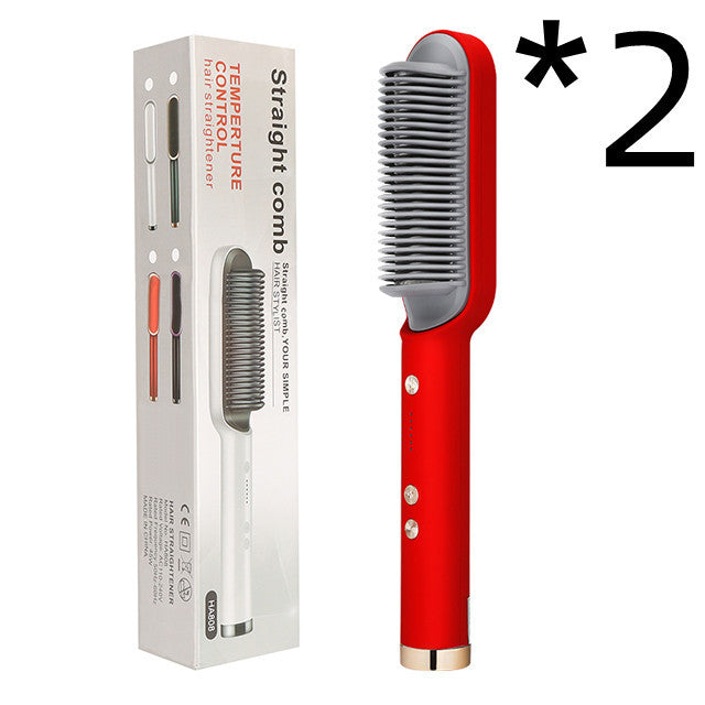 2 In 1 Hair Straightener Hot Comb Negative Ion Curling