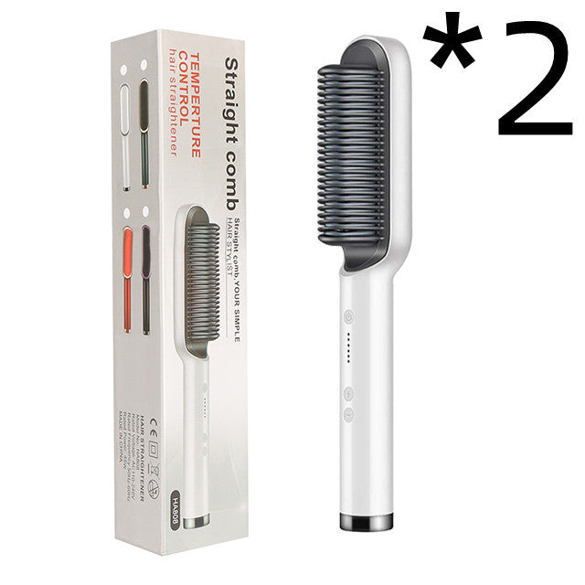 2 In 1 Hair Straightener Hot Comb Negative Ion Curling