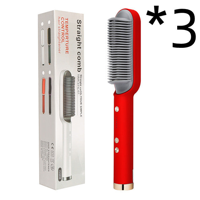 2 In 1 Hair Straightener Hot Comb Negative Ion Curling